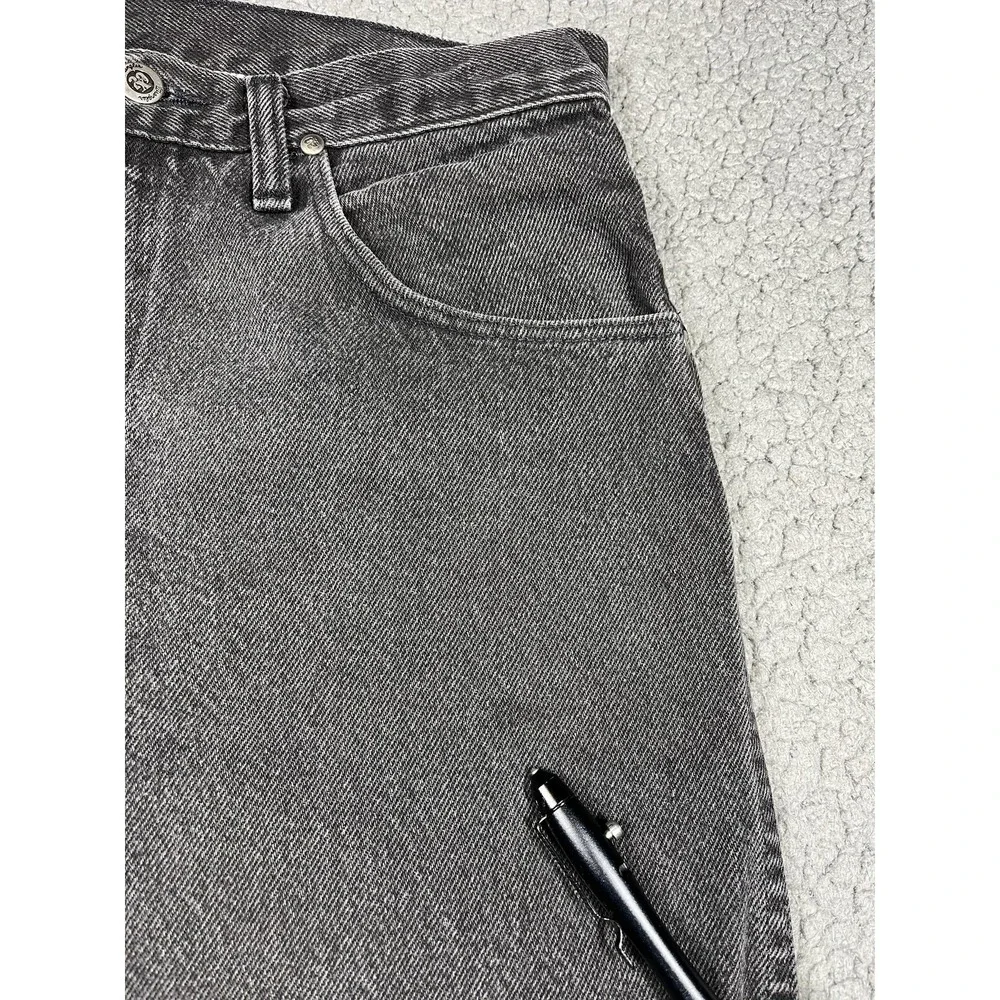Wrangler Twenty X Jeans Mens 32‎ Black Tapered Made USA Denim Logo Western